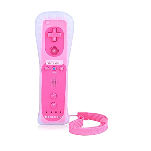 TOPWV Built-in Motion Plus Wireless Remote Gamepad Controller for Wii Remote Controle Joystick Joypad (Pink)