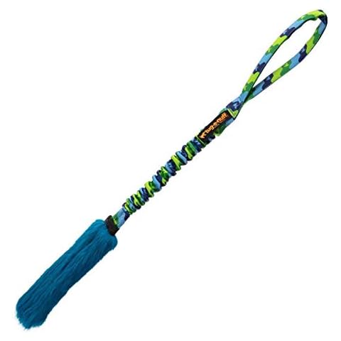 Tug-E-Nuff Bright Fauxtastic Durable Bungee Tug Toy for Dogs | For Interactive Dog Training & Dogs of all Ages | Artificial Fur Bungee Tug Toy | Made of Faux Fur | 3 Colour Patterns | Size 22.5 inches Cover