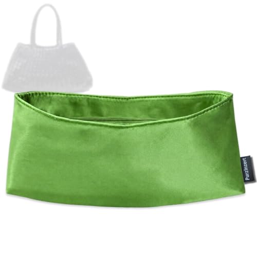 PurzInzert Premium Satin Silk Insert for Dragon Diffusion Santa Croce Small/Large (Leaf, Santa Croce Small), Lightweight Organizer, Zipper Pocket Custom Fit Handbag Purse Liner