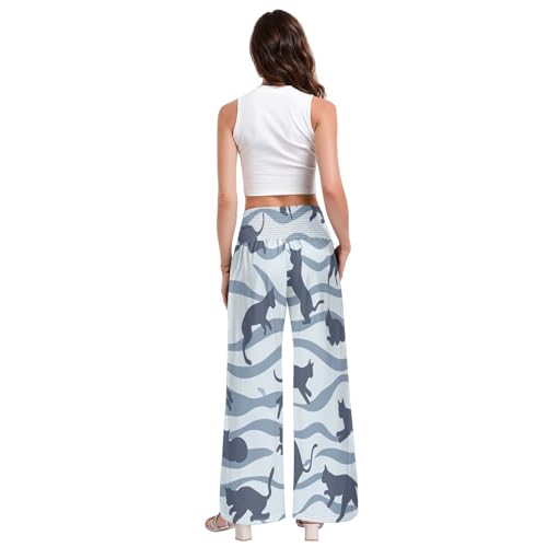 Pantalon de détente à jambe large anti-compression à poches