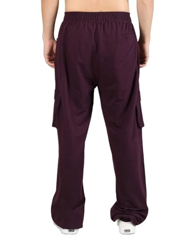 Image of CHKOKKO Men Casual Track Pant Regular Fit Lower with Pocket Violet XXL