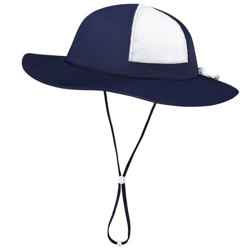 Image of BASSDASH Kids UPF 50+ Wide Brim Sun Hat for Summer Beach Outdoor