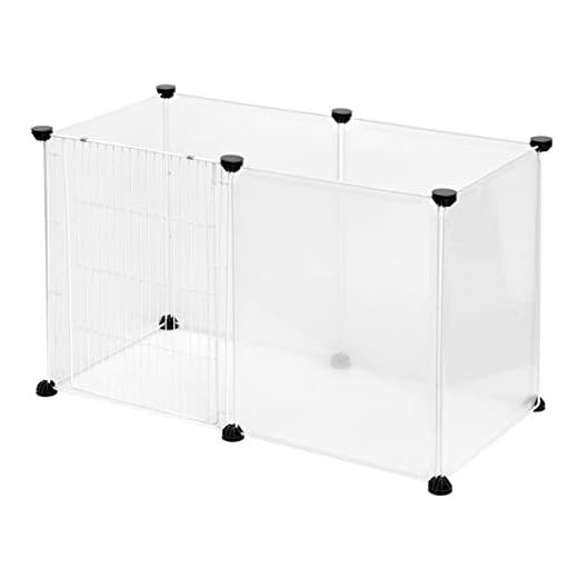 Balacoo Transparent husdjur lekhus vikbar plast gård staket övningshus med dörr för små djur valpar kennel låda 45 x 35 cm