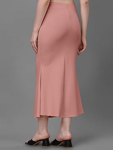 Image of Women's Saree Shapewear Petticoat, Cotton Blend Stretchable Mermaid Skirt, High Waist Tummy Control, Smooth Curve Fit with Adjustable Drawstring