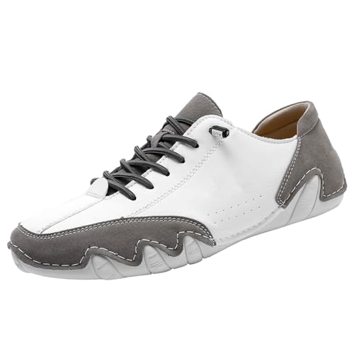 Zapatillas de senderismo extra cómodas de tela ortopédica para pies anchos en gris