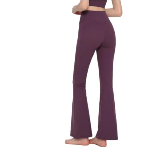 ZERAOKE High Waist Flared Yoga Pants for Women,Flattering Bootcut Design,Comfort Stretch Fitness Dance Pilates Athletic Pants-Purple-M