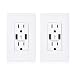 Cable Matters 2-Pack Tamper Resistant 15A Duplex Outlet with USB Charging up to 4-Amp (Electrical Receptacle with USB Outlet/USB Wall Outlet) - White