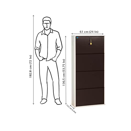 Image of Delite KOM 24 inch Powder Coated 4 Door Steel Shoe Rack