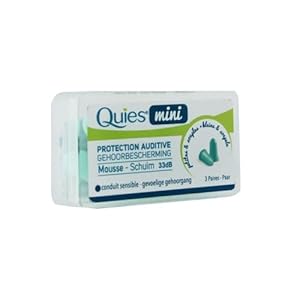Quies Protección auditiva de espuma mini, 3 pares