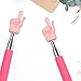 2 Pcs Extendable Teachers Pointer for Classroom, Telescopic Hand Pointer Finger Pointer Stick, Mini Retractable Classroom Pointer for Elementary Kindergarten Teacher, Classroom Supplies(Rose Red)
