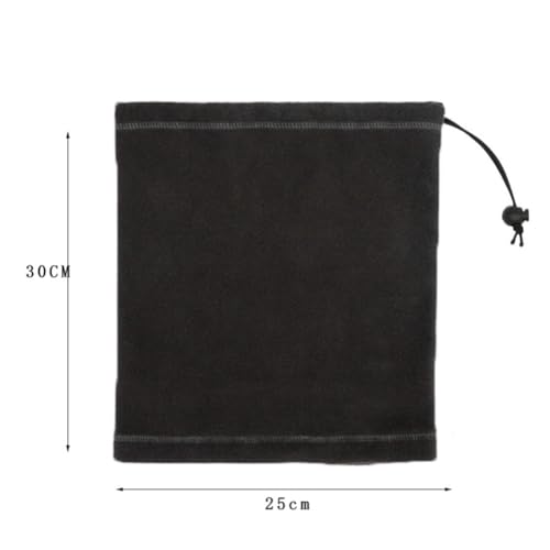 2 Pcs Winter Neck Warmers Windproof Face Covers Fleece Face Masks Scarf Face Coverings with Drawstring Black Green4