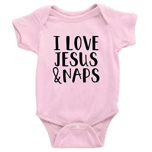 Image of I Love Jesus & Naps Baby Christian Onesie Bodysuit Infant Toddler Baby Clothes