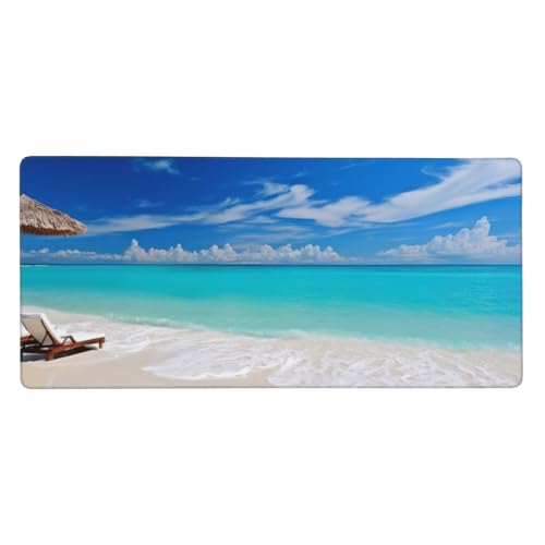 Tapis de souris de jeu étendu XXL blanc tapis de souris long décoration de bureau 90x40cm