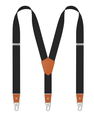 Image of Suspenders for Men Snap Hooks with 1.4 Inch Elastic Y-Back Adjustable