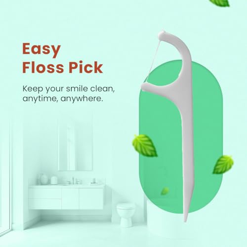 Image of 3 in 1 Tooth Cleaning Dental Floss Toothpicks Plastic Set for Clean Teeth Fresh Breath and Healthy Gums, 24 Pieces Set (White)
