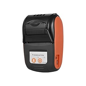 yaunli Ontvangstprinter, draadloos, thermoprinter, Bluetooth, 58 mm, zakzakken, ondersteunt Android iOS Windows Mini draagbare ontvangstprinter (kleur: oranje, maat: One Size)