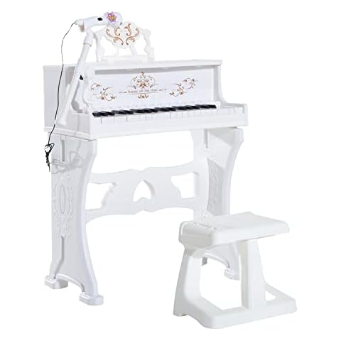 HOMCOM 37 Keys Kids Piano with Stool Cover