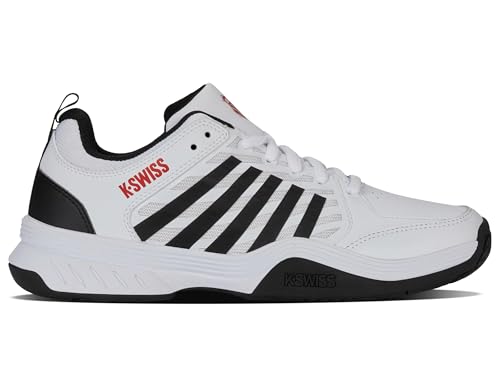 K-Swiss Tênis masculino Court Express 2, Branco/Preto/Vermelho Marte, 44