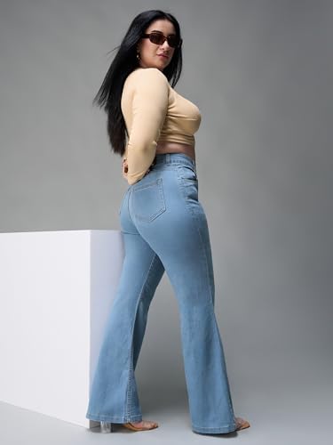 Image of Miss Chase A+ Women's Wide-Leg High Rise Regular-Length Stretchable Denim Jeans