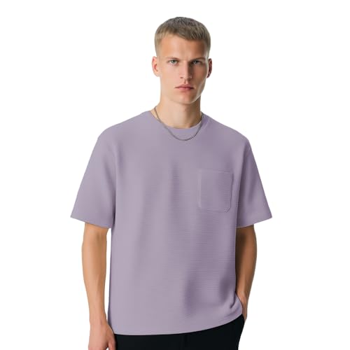 T-shirt surdimensionné homme texturé NOBERO vêtements amples tendance streetwear