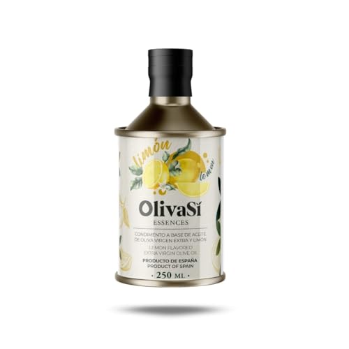 OLIVA SÍ Aceite de Oliva Virgen Extra Aromatizado con Limón, Lata 250 ml | Aove Gourmet para pescado, ensaladas, mariscos y finishing