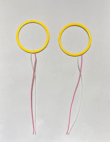 Image of Universal 60MM 2PC /SET Car Bike DRL Daytime Running Light Angle Eyes LED Ring COB Halo Ring Chips Car Angel Eye Yellow