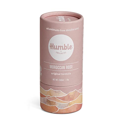 Humble Brands Original Formula, Plastic-Free, Aluminum-Free Deodorant Long Lasting Odor Control With Baking Soda And Essential Oils, Moroccan Rose #TOP23