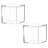 Dayaanee Small Acrylic Box with Lid, 2 Pack Clear Acrylic Plastic Square Cube Containers with Lid Storage Box 2.5x2.5x2.5Inch/65X65X65mm for Candy Pill and Tiny Jewelry