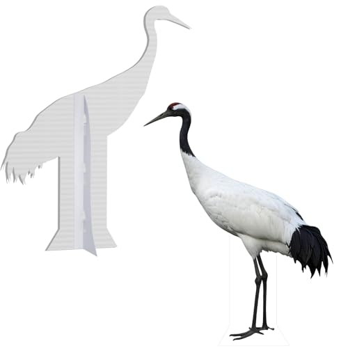 Image of Red-Crowned Crane, 3FT Life Size Cardboard Cutout Standup, 1 PC | Animal Standup, Life Size, for Events, Party Decor, Birthday Parties, Photo Backdrops, Holiday Decor & All Occasions