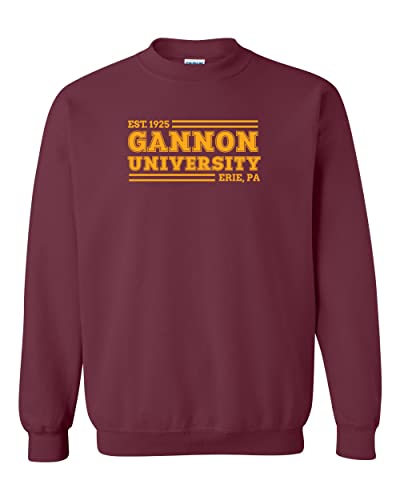 Gannon University Block Text One Color Unisex Crewneck Sweatshirt - Gannon Golden Knights Apparel