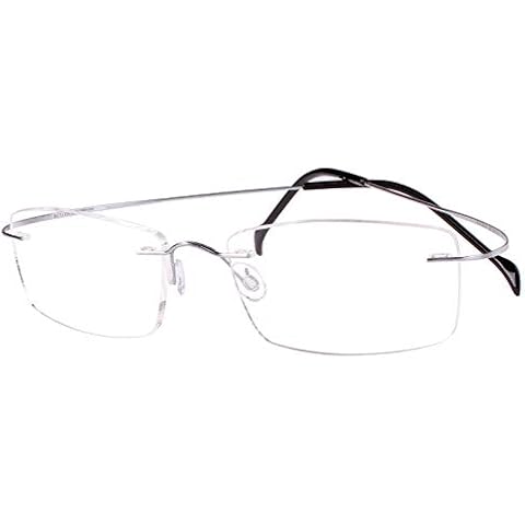 Agstum Pure Titanium Rimless Frame Optical Hingeless Eyeglasses for Men and Women (Silver, 55) Cover