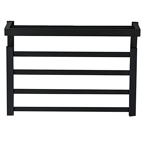 Calentador de Toallas eléctrico Negro, toallero calefaccionado enchufable, toallero calefaccionado de Aluminio para Montaje en Pared, tendedero de baño a Temperatura Constante, un Hermoso pa