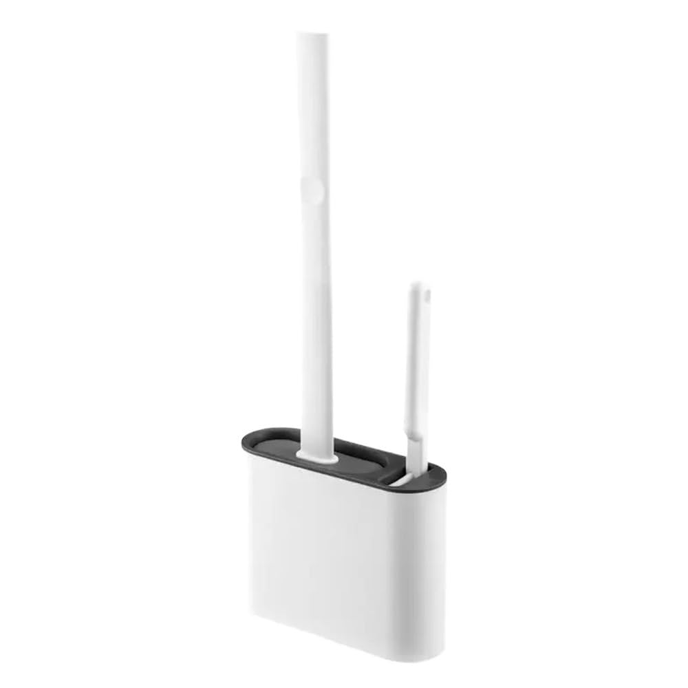 toilet brushes & holders Bathroom Daily Tools with Holder Wall Mounted Silicone Toilet Brush(Gris)