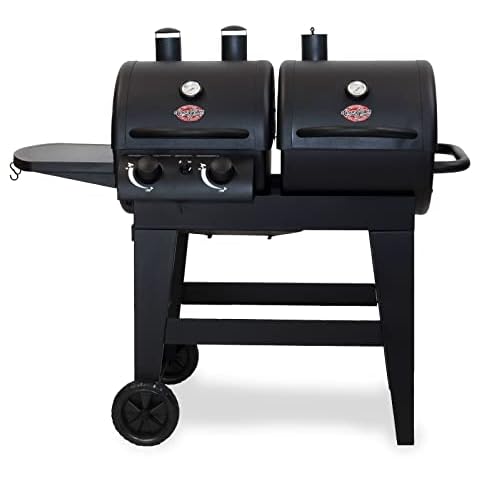 Char-Griller® Dual-Function 2-Burner 24,000 BTU Propane Gas and Charcoal Combination Grill and Smoker with 870 Cooking Square Inches in Black, Model E5030 Cover