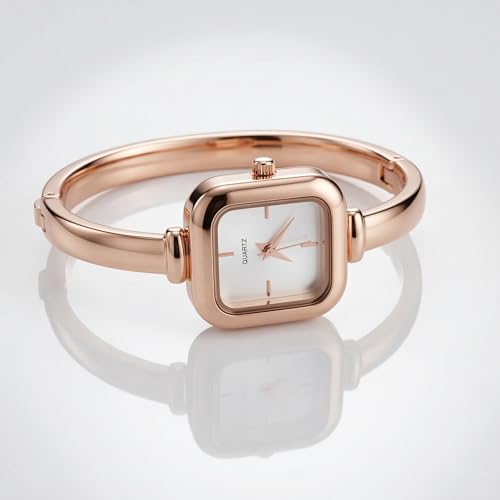Image of WISEWALKER Women's Bangle Bracelet Watch Silver Dial Elegant Style Anlalog Ladies Wrist Watch