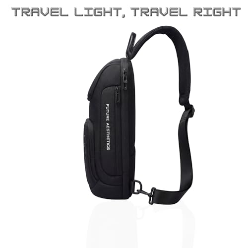 Image of HUPLA Unisex Crossbody Sling Bag | Anti-Theft Chest Bag for Men & Women | Compact Travel Passport & Airport Bag | Front Side Cross Shoulder Bag | Waterproof Daily Use Sling