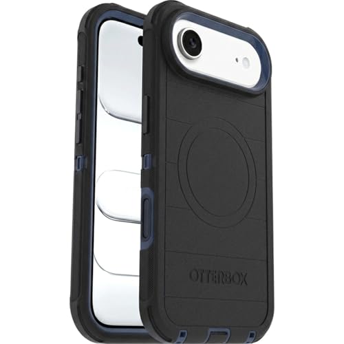 Image of OtterBox iPhone Air (Only) - Defender Series Case - Black Shadow (Black & Blue) - Snaps on MagSafe - Tough - Rugged & Durable - Multi-Layer - Impact Absorbing iPhone Case