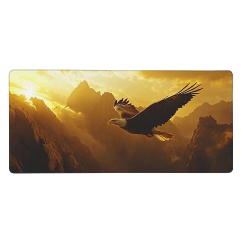 Adler Gaming Mauspad XXL 600x300x3 mm, Berg Mauspad Groß Vernähte Kanten, Mousepad mit Anti Rutsch Basis Resistent Weiche Oberfläche, Schreibtisch Unterlage für Tastatur, PC, Laptop Dekorieren-L1489