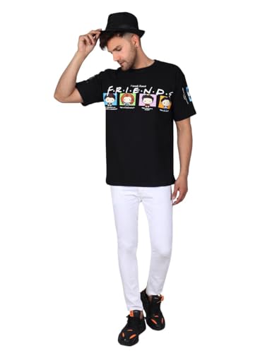 Image of F.R.I.E.N.D. Tribute Men's Printed Round Neck Pure Cotton Black T-Shirt