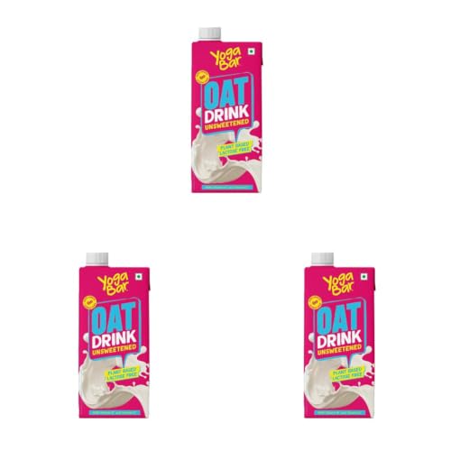 Image of Yogabar Oat Milk Unsweetened 1L | Barista Approved | Fortified with Vitamin B, D & Calcium |Dairy & Lactose Free Milk | No Added Sugar | Vegan Plant-Based Oat Beverage for Coffee & Smoothies | Zero Cholesterol