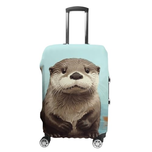 Cute Otter Printed Luggage Cover Protector, Fits 18-32 Inch Luggage