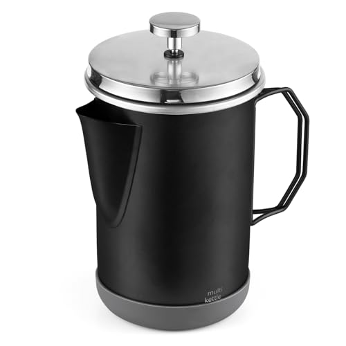 1L French Press Coffee Maker, Stainless Steel Coffee Pot with Foldable Handle, Portable Coffee Kettle for Camping, Home, Office, Easy to Use Coffee Brewer