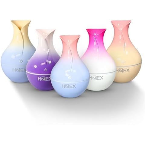 HZEX Spiral Essential Oil Diffuser with 7 Color Changing Lights and 5V USB Cable for Home Office, 130ml Mist Humidifier Silent Aroma Diffusers, Variant Colors (Bubble Gum) Cover