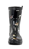 Regenliebe Damen Gummistiefel Waldi Halbschaft Regenstiefel Hunde Motiv, Farbe:schwarz, Größe:39 EU