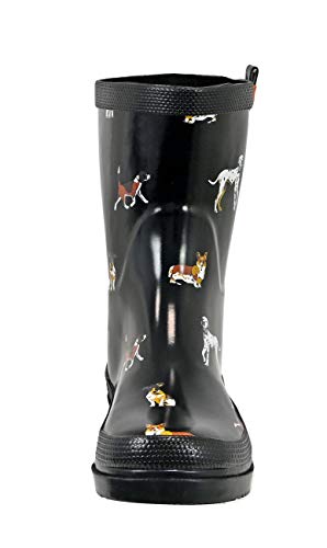 Regenliebe Damen Gummistiefel Waldi Halbschaft Regenstiefel Hunde Motiv, Farbe:schwarz, Größe:39 EU