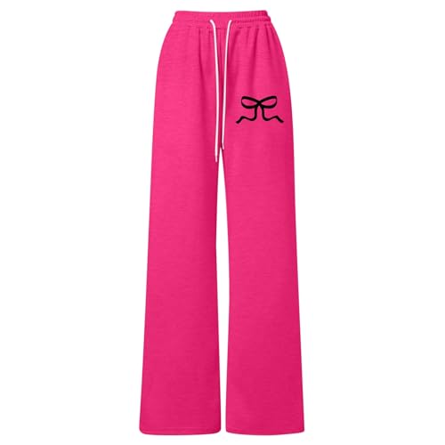 Girls Sweatpants Bowknot Straight Leg Baggy Jogger Pants Y2k Lightweight Casual Open Bottom Athletic Trousers2