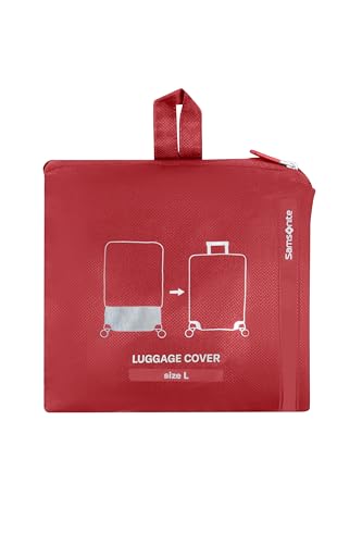 Samsonite TA Revolution - Foldable protective cover for size L suitcases, suitcase cover suitable for 75–79 cm, travel suitcase protection, with reflective detail, Red