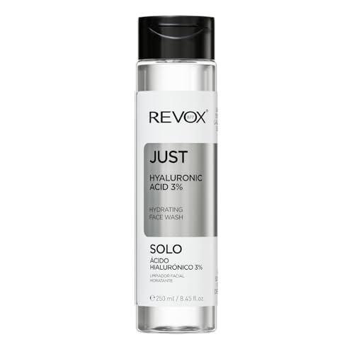 REVOX B77 - Just Hyaluronic Acid 3% Face Wash, 250 ml, Limpiador Facial con Ácido Hialurónico, Limpiador Hidratante, Elimina Impurezas y Acumulación de Grasa sin Resecar, Refresca la Piel, Uso Diario