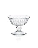Serene Spaces Living Diamond Cut Glass Pedestal Bowl, Use for Floating Candles or for Floral...
