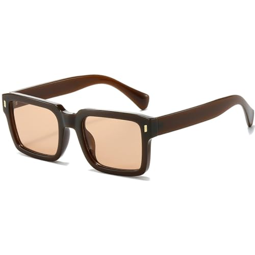 Lunettes de soleil rectangulaires protection UV400 monture étroite unisexe